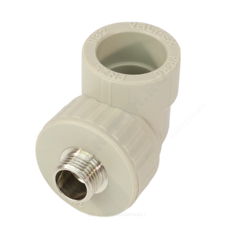 Угольник PP-R комбинированный серый Дн 20х1/2" НР VALFEX 10126020Г