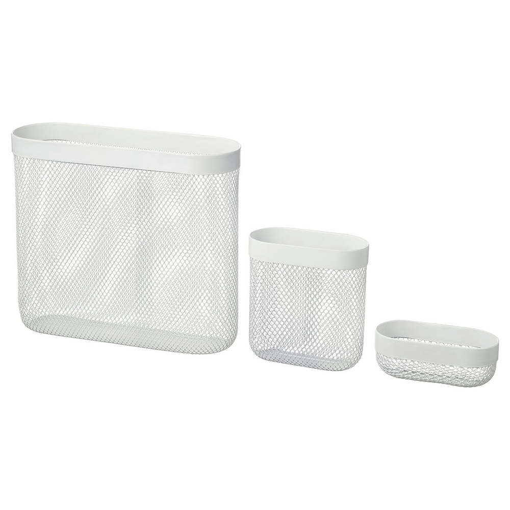 IKEA SKÅDIS  (ИКЕА СКОДИС)  -  Корзина для хранения, 3 шт. - белый