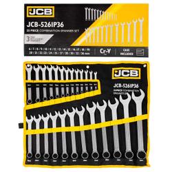 Набор ключей комбинированных 25пр. (6-25, 27, 28, 30, 32, 36мм),на полотне JCB JCB-5261P36