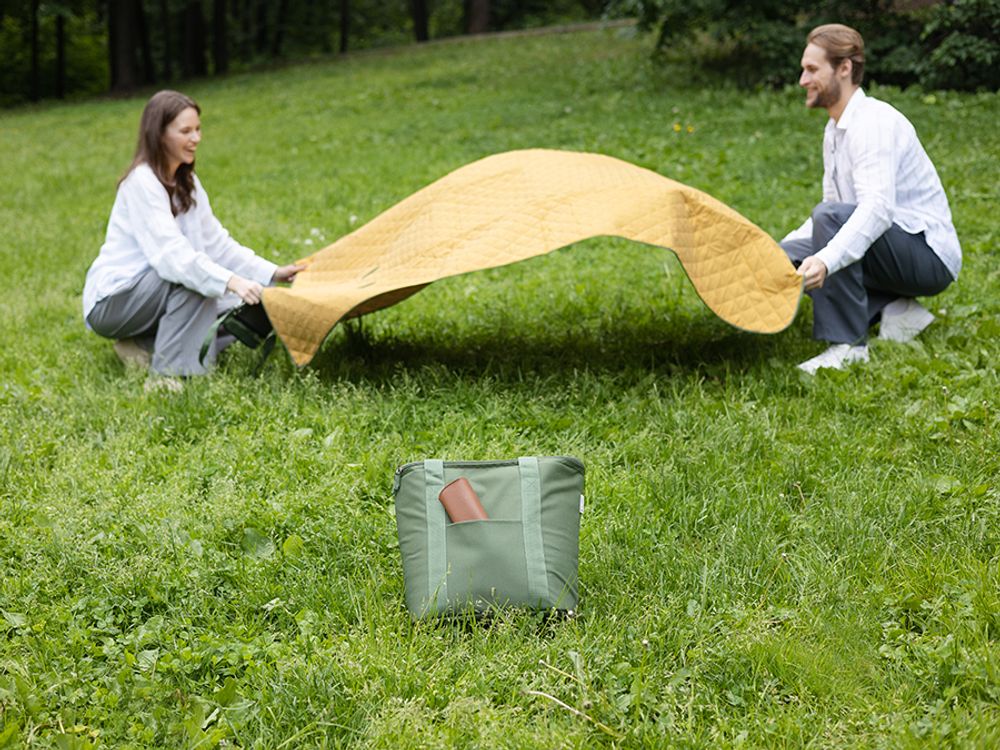 Плед для пикника и отдыха на пляже Smart Picnic, горчичный