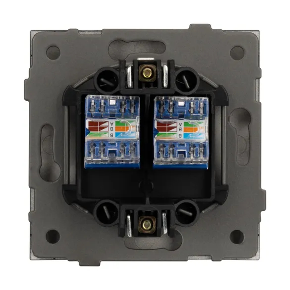 Механизм компьютерной розетки двойной SCT-TENDO-MPC2-PL-GR (RJ-45, CAT6) (Arlight, -) 054102