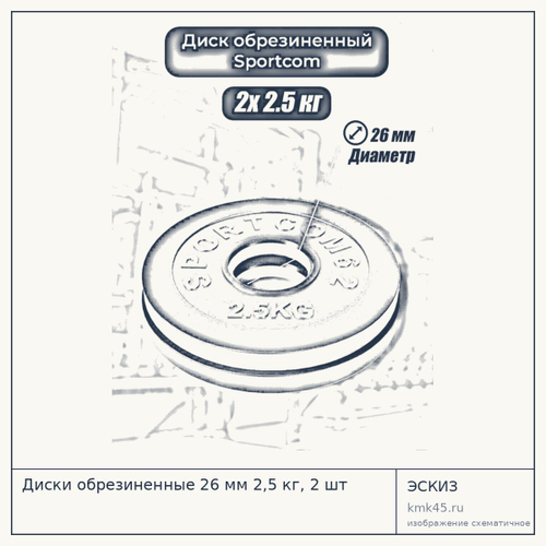 Диски обрезиненные 26 мм 2,5 кг, 2 шт — от 760 ₽