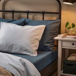 IKEA DVALA  (ИКЕА ДВАЛА)  -  Простыня на резинке - синяя 160х200 см