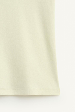 ZARA ТОП В РУБЧИК ИЗ ХЛОПКА, МЯТНЫЙ