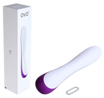 Силиконовый вибратор OVO (5 режимов) (Цвет: белый с фиолетовым)