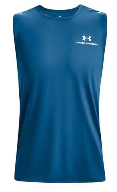 Футболка мужская теннисная Under ArmourUA Rush Energy Sleeveless - cruise blue/white