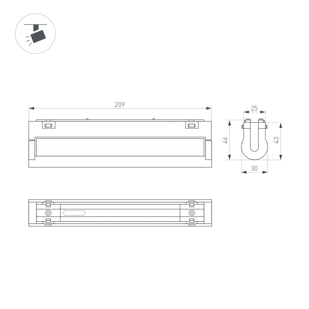 Светильник MAG-VIBE-LASER-TURN-L209-12W Day4000 (WH, 24 deg, 48V) (Arlight, IP20 Металл, 5 лет) 044429