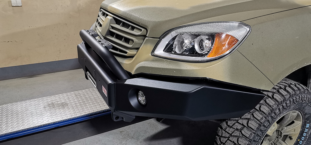 Бампер силовой передний JAC T6, SOLLERS ST6 под штатные фары, с центральной защитной дугой, стандарт РИФ