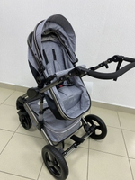 Детская коляска 3в1 LUXMOM 555-W чёрный текстиль