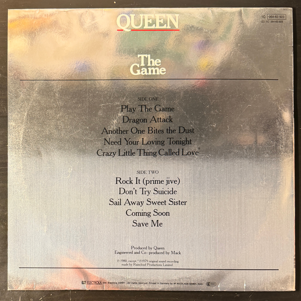 Queen ‎– The Game (Германия 1980г.)