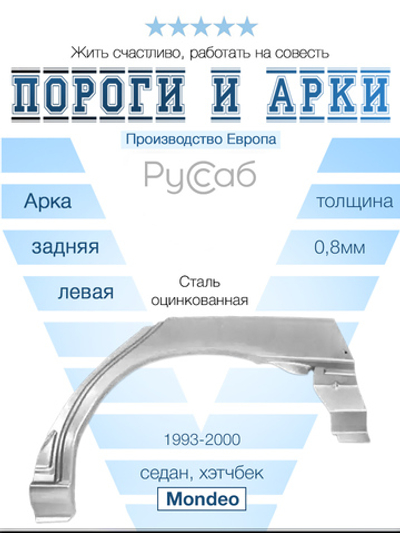 Арка левая Ford Mondeo 1993-2000 (Klokkerholm) седан, хэтчбек