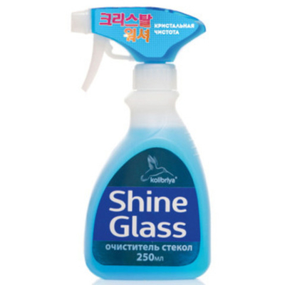Стеклоочист.  "Kolibriya"  Shine Glass c салфеткой,  триггер, 250ml