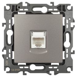 Розетка ЭРА Серия 12 12-3107-16 информационная RJ45 титан | Эра 12