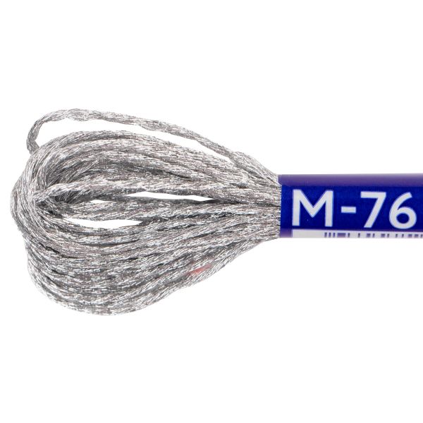 Мулине Gamma металлик NM 12 мотков по 8 метров, M-76 серебристый, Gamma MOULINE