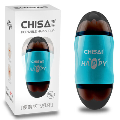 Двусторонний мастурбатор Happy Cup Mouth & Ass Masturbator (Цвет: синий, телесный)