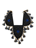 Вымпел тройной RENAULT (экокожа, черный с синими кисточками)