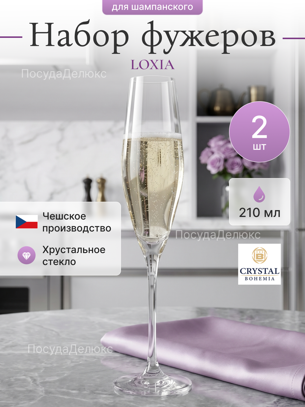 Набор фужеров "LOXIA" 210 мл 2 шт