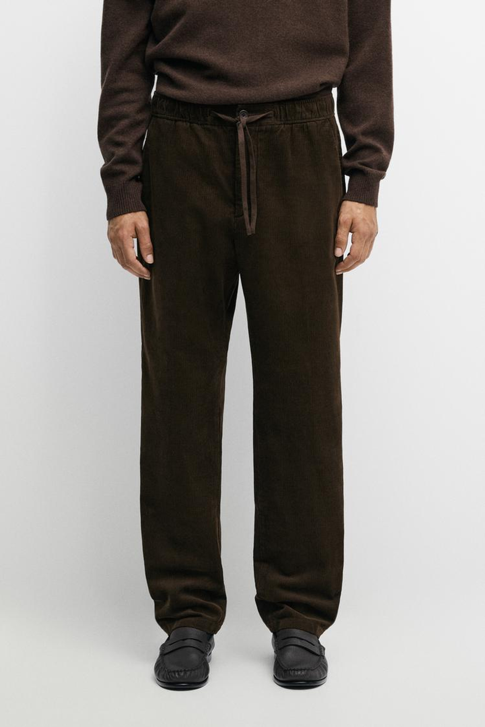 Massimo Dutti Вельветовые брюки-джоггеры, зеленый