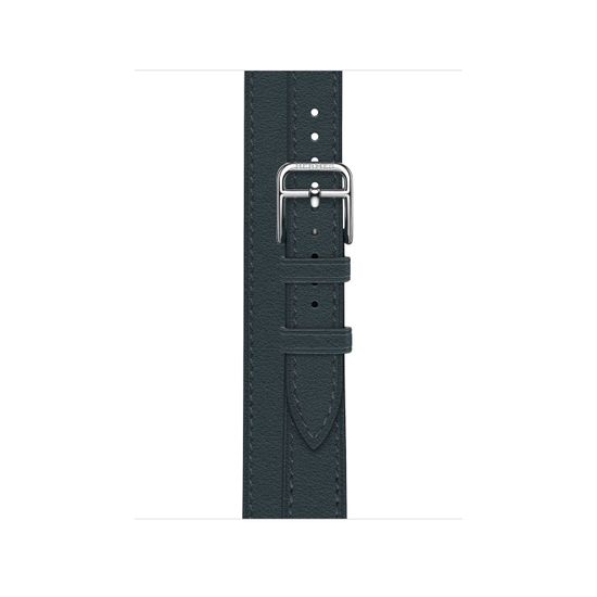 Apple Watch Hermès 41mm Silver Stainless Steel Case with Attelage Double Tour Vert Rousseau