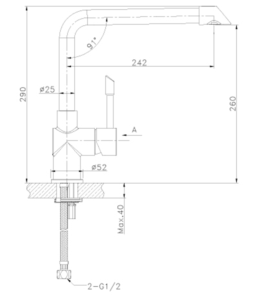 Смеситель для кухни из нержавеющей стали LEMARK EXPERT – LM5074S