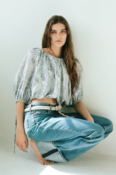 Блуза оверсайз со шнуровкой - H&M