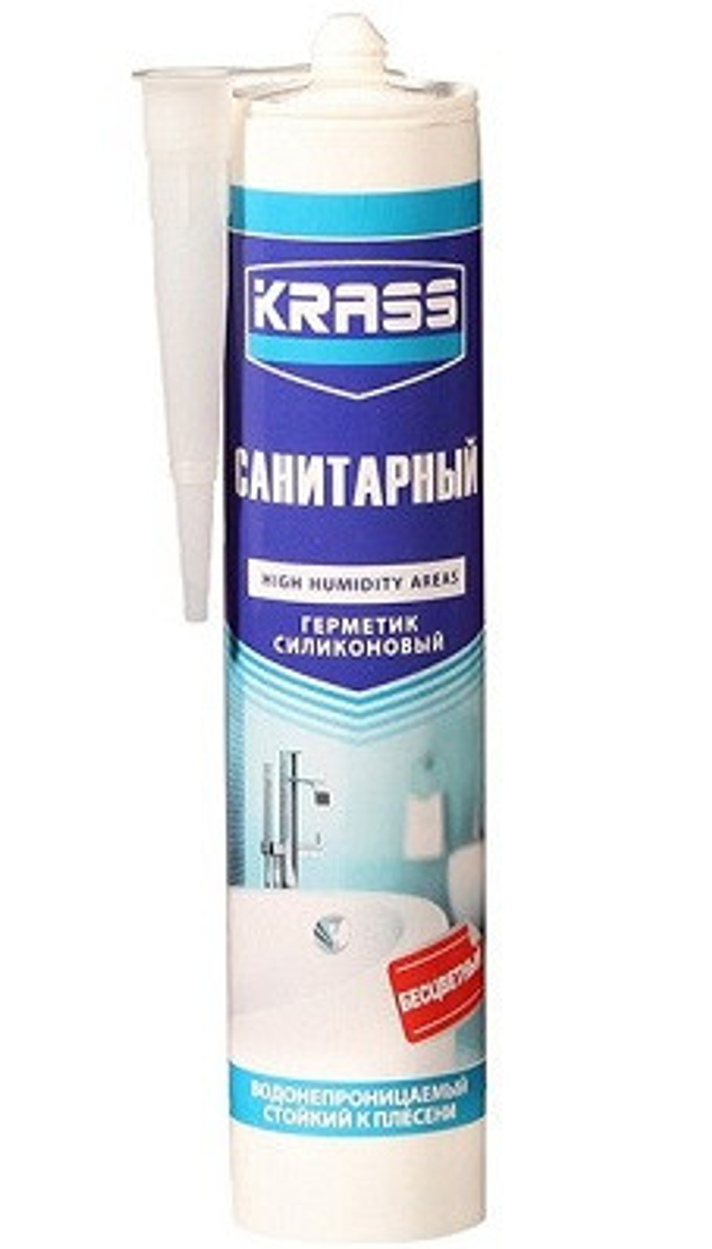 Герметик силиконовый Санитарный прозрачный 300 мл KRASS  0308