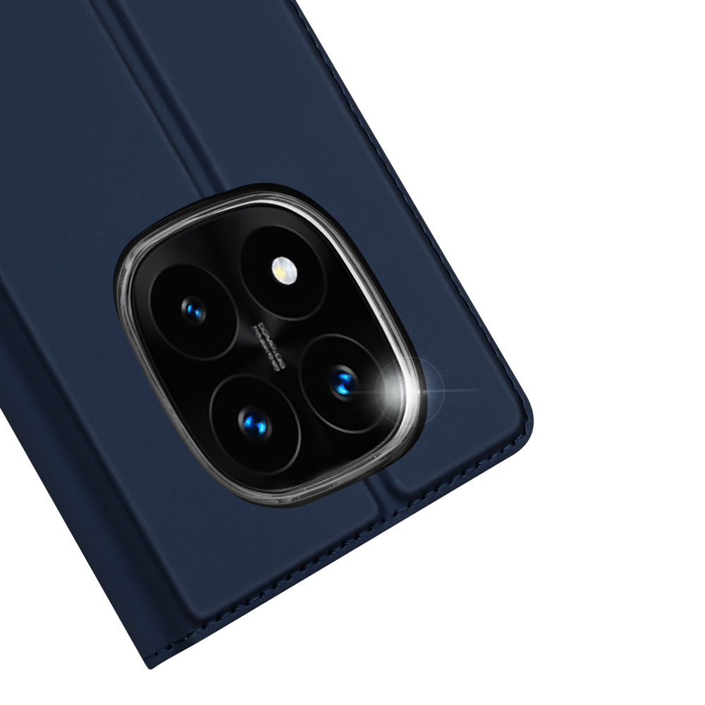 Чехол книжка из PU кожи синего цвета от Dux Ducis для Xiaomi Redmi Note 14 Pro+ 5G, серия Skin Pro Series Case