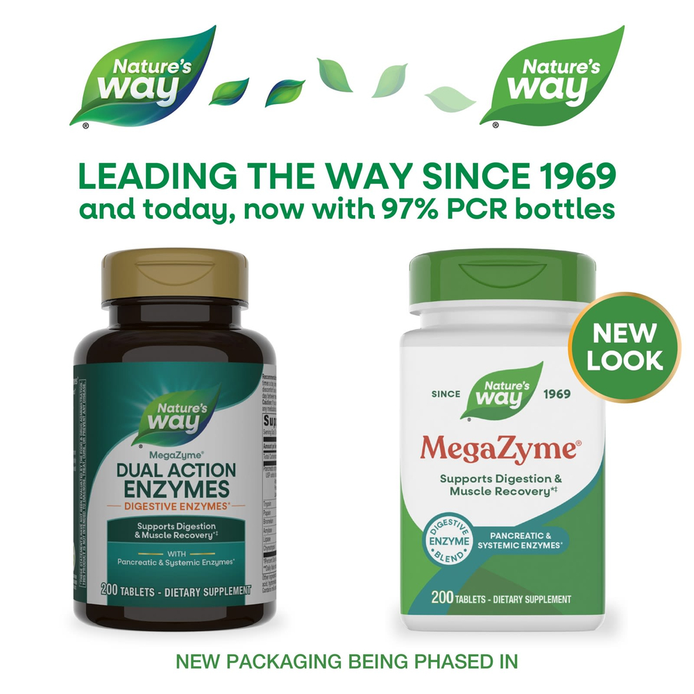 Nature's Way, MegaZyme®, ферменты двойного действия, 200 таблеток