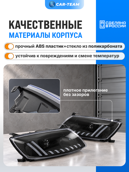 Фары Лада Гранта передние в стиле AUDI с Bi LED модулями 3,0 дюйма + ДХО с плавающими поворотниками (под ключ)
