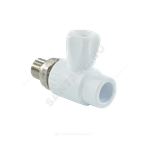 Кран шаровой PP-R белый Дн 20х1/2" НР прямой для радиатора RTP (РосТурПласт) 27853