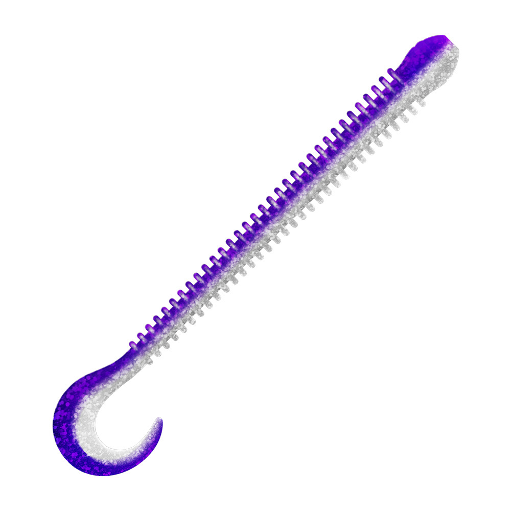 Приманка ZUB-WORM-ZANDER 135мм(5,3")-5шт, (цвет 036) фиолетовый верх-натурал низ