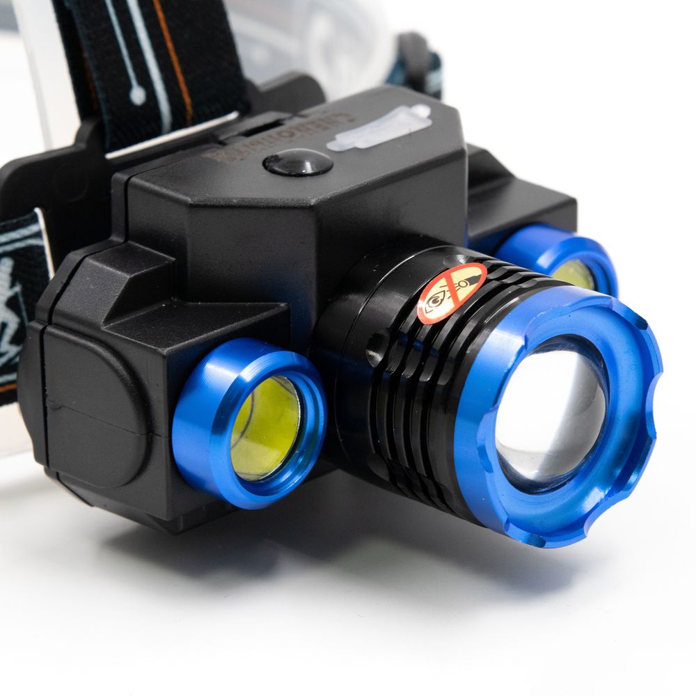 Фонарь налобный "СИБИРСКИЙ СЛЕДОПЫТ-Люкс", 1 LED + 2 COB, zoom, аккум.1x2000mAh/120/