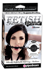 Силиконовый дышащий кляп Breathable Ball Gag - Medium (Цвет: черный)