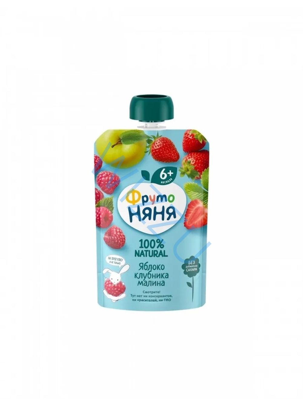 Десерт фруктовый ФрутоНяня из яблок-клубники-малины, 90 г