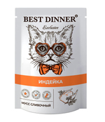 Паучи Best Dinner Exclusive Бест Диннер для кошек Мусс сливочный индейка 85 г