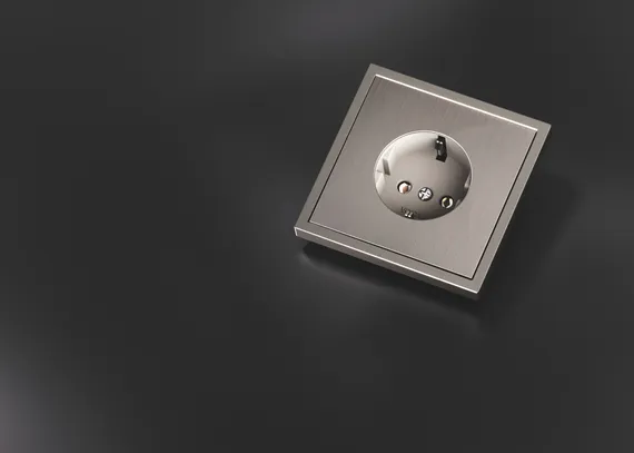 Накладка для розетки с заземлением Voltum S70 Metal Никель VLSM000611