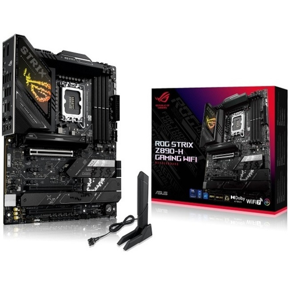 Материнская плата ASUS ROG STRIX Z890-H GAMING WIFI (LGA1851/Z890/4xDDR5/3xPCI-Ex16/4xM.2/Wi-Fi/BT/GLAN/HDMI/DP/ATX)
