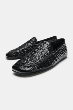 ZARA КОЖАНЫЕ ЛОФЕРЫ LIMITED EDITION, ЧЕРНЫЙ