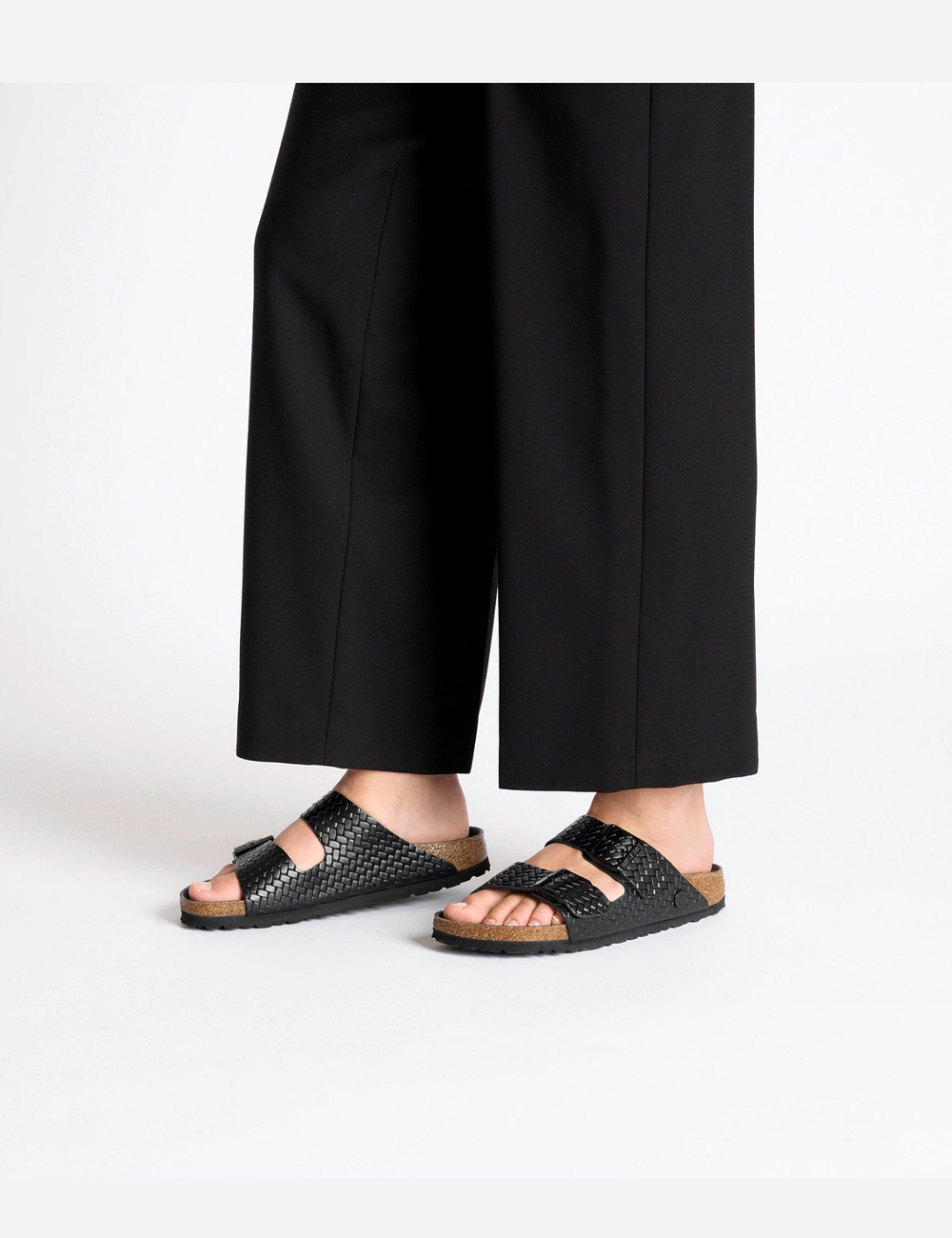 Birkenstock Arizona Rivet Woven Emboss Ecru Sandals "Black"