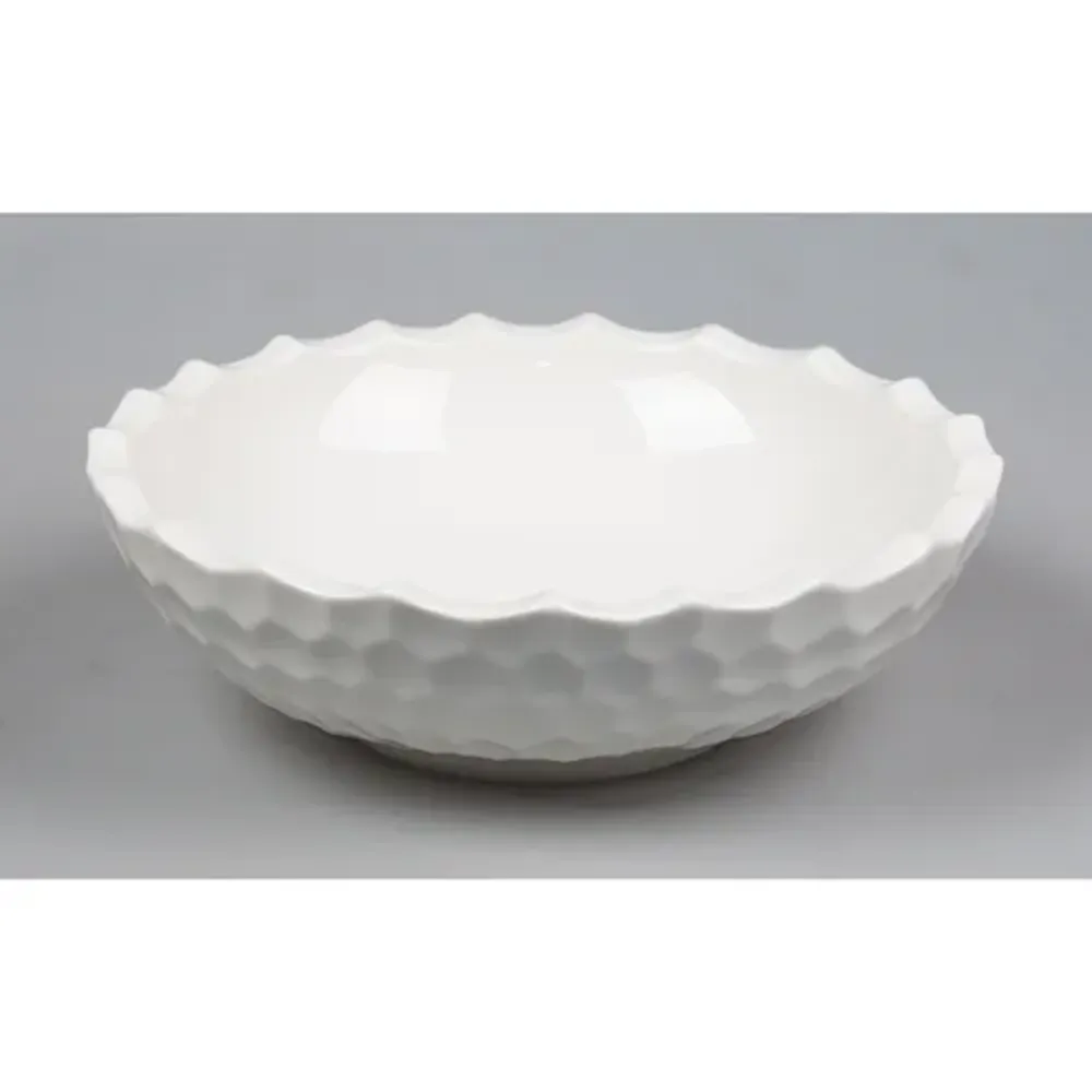 Салатник 1500 мл d 26,5 см h8 см Crush Honeycombs белый фарфор P.L. Proff Cuisine [1]