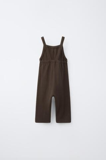 ZARA ДЛИННЫЙ КОМБИНЕЗОН SOFT TOUCH, КОРИЧНЕВЫЙ