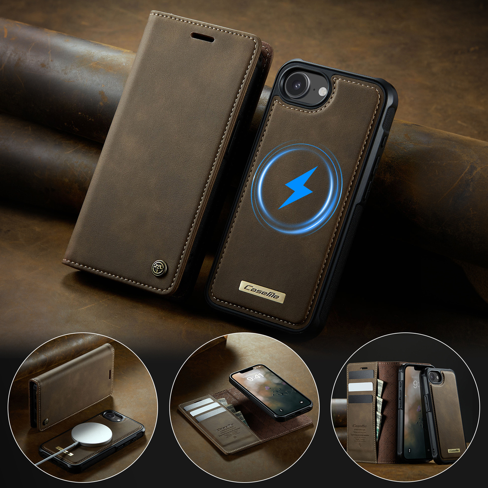 Чехол-кошелек CaseMe 2 in 1 MagSafe iPhone 16E