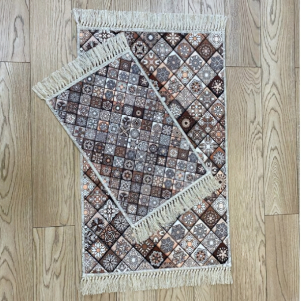 Набор ковриков ДЕКОРАТИВ (DECORATIVE) с рисунком и бахромой 55*85+45*55 6593-2