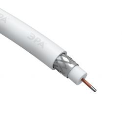 ЭРА Кабель коаксиальный RG-6U, 75 Ом, CCS/(оплётка Al 64%), PVC, цвет белый, бухта 100 м, SIMPLE (4/ | 