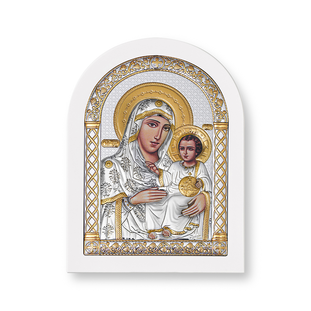 Иерусалимская, икона арочная, белое дерево 115x140