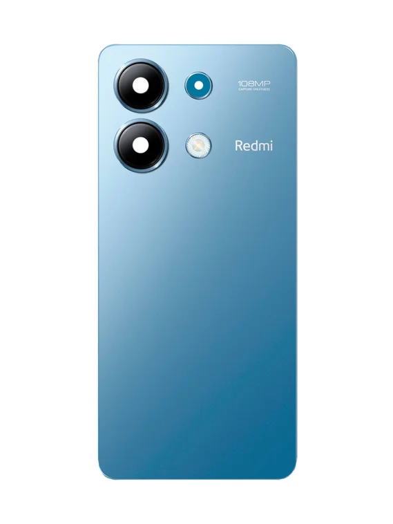 Задняя крышка для Xiaomi Redmi Note 13 4G cиняя (Ocean blue) со стеклом камеры