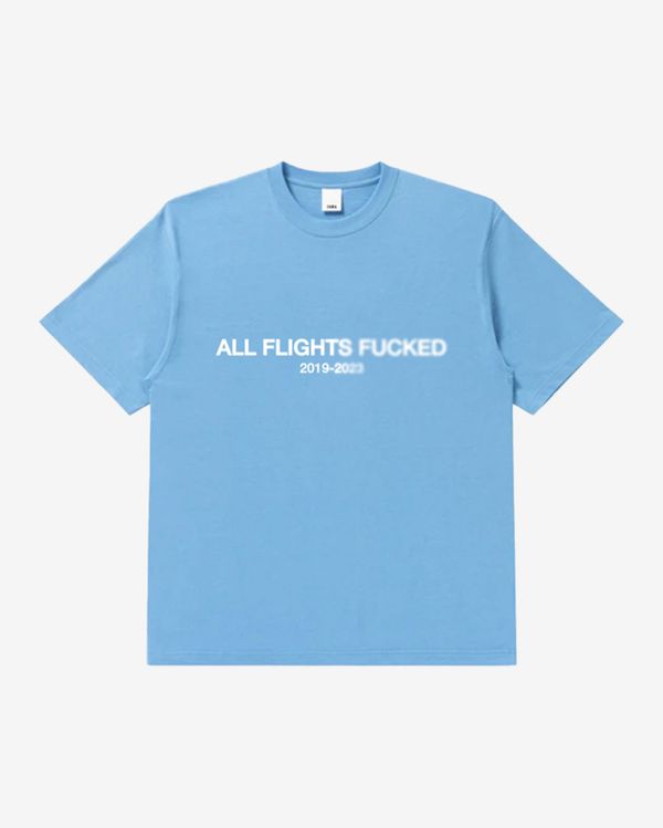 Футболка All Flights Fucked Голубая - фото 1