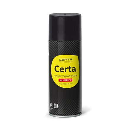Эмаль-аэрозоль "Certa" термостойкая черная 520мл