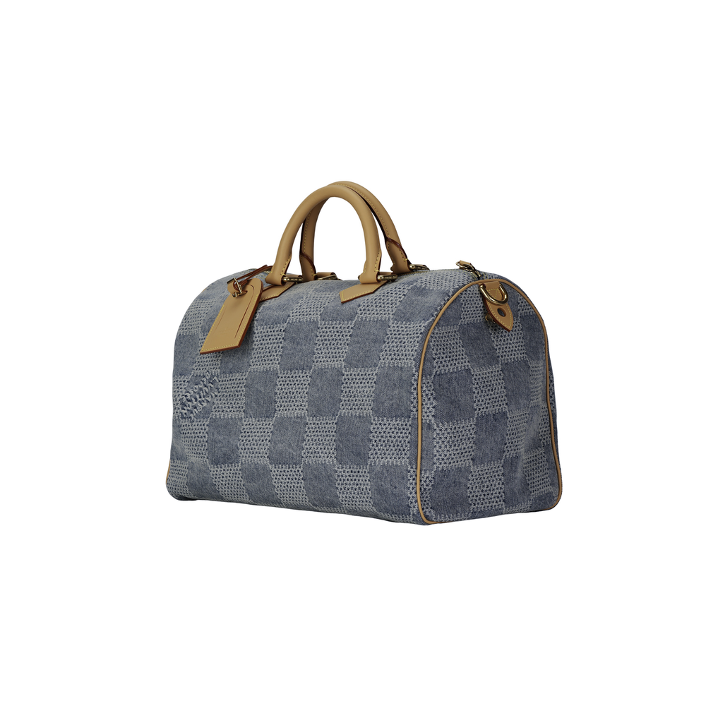 LOUIS VUITTON Speedy 40 Bandouliere Damier Denim 3D Blue Denim