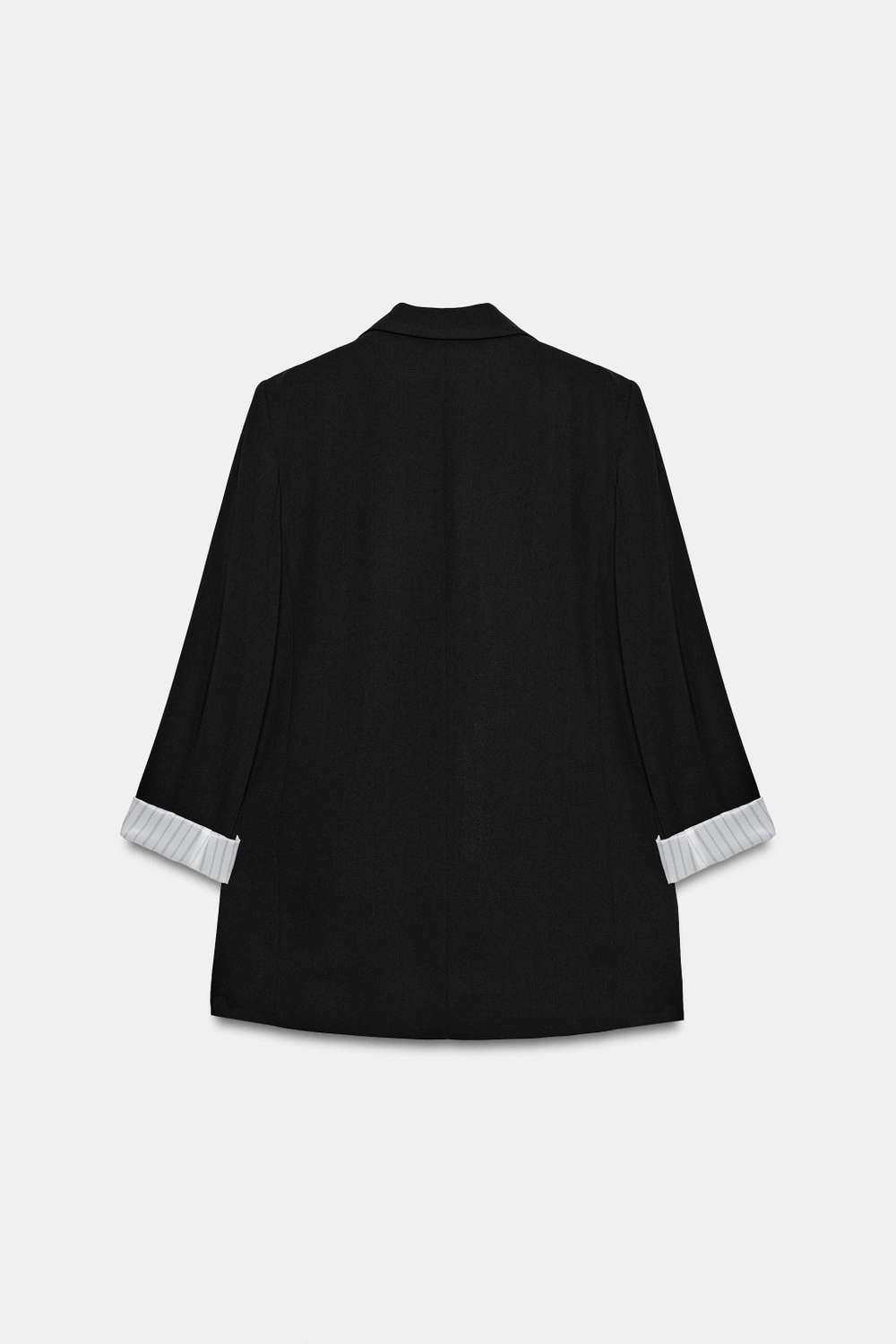 ZARA БЛЕЙЗЕР С ПОДПЛЕЧНИКАМИ И ПРИНТОВАННЫМИ МАНЖЕТАМИ, ЧЕРНЫЙ